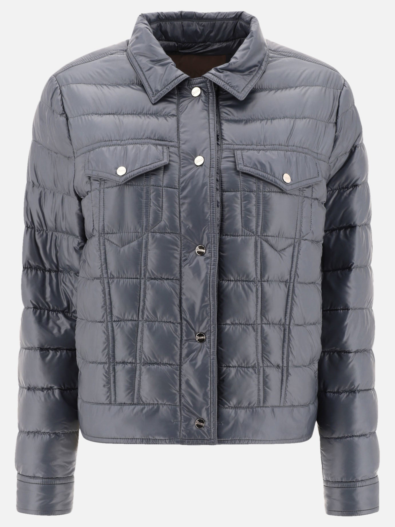 Herno Quilted jacket with chest pockets Blue