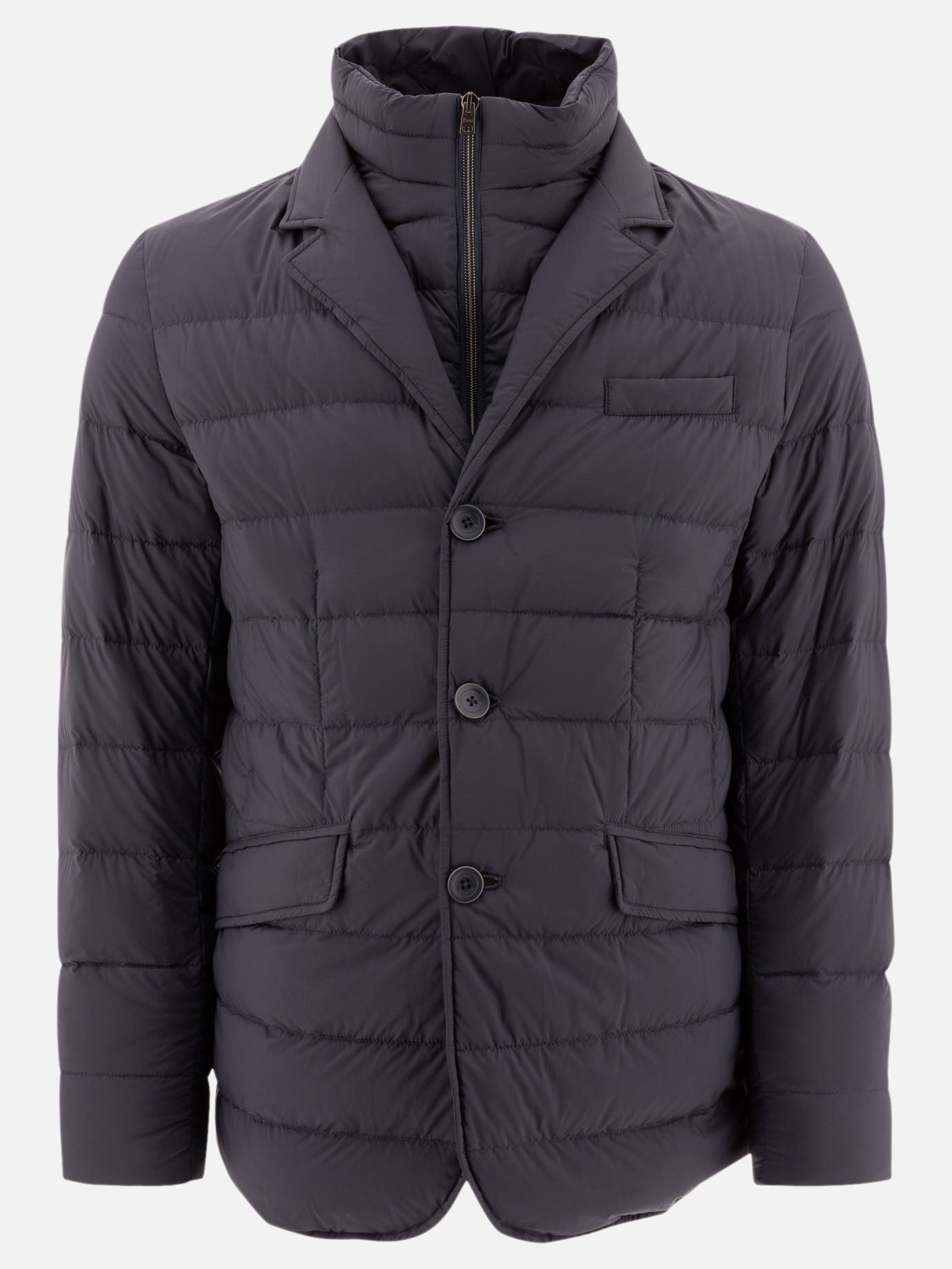 Down jackets Solid colour  Blue - Herno Men | PDP | VIETTI Online Store | thumbnail