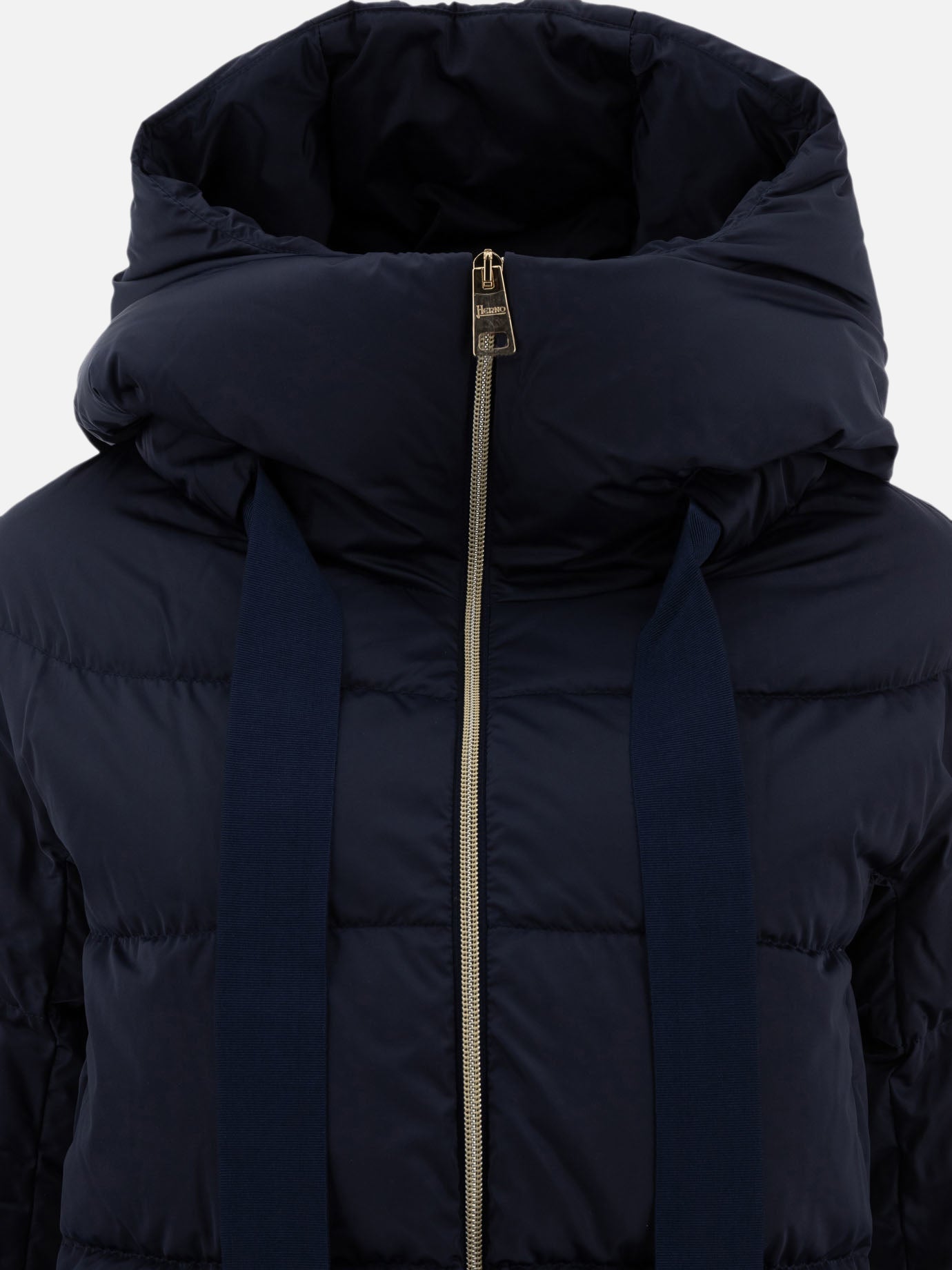 Herno "A-Shape" satin down jacket Blue