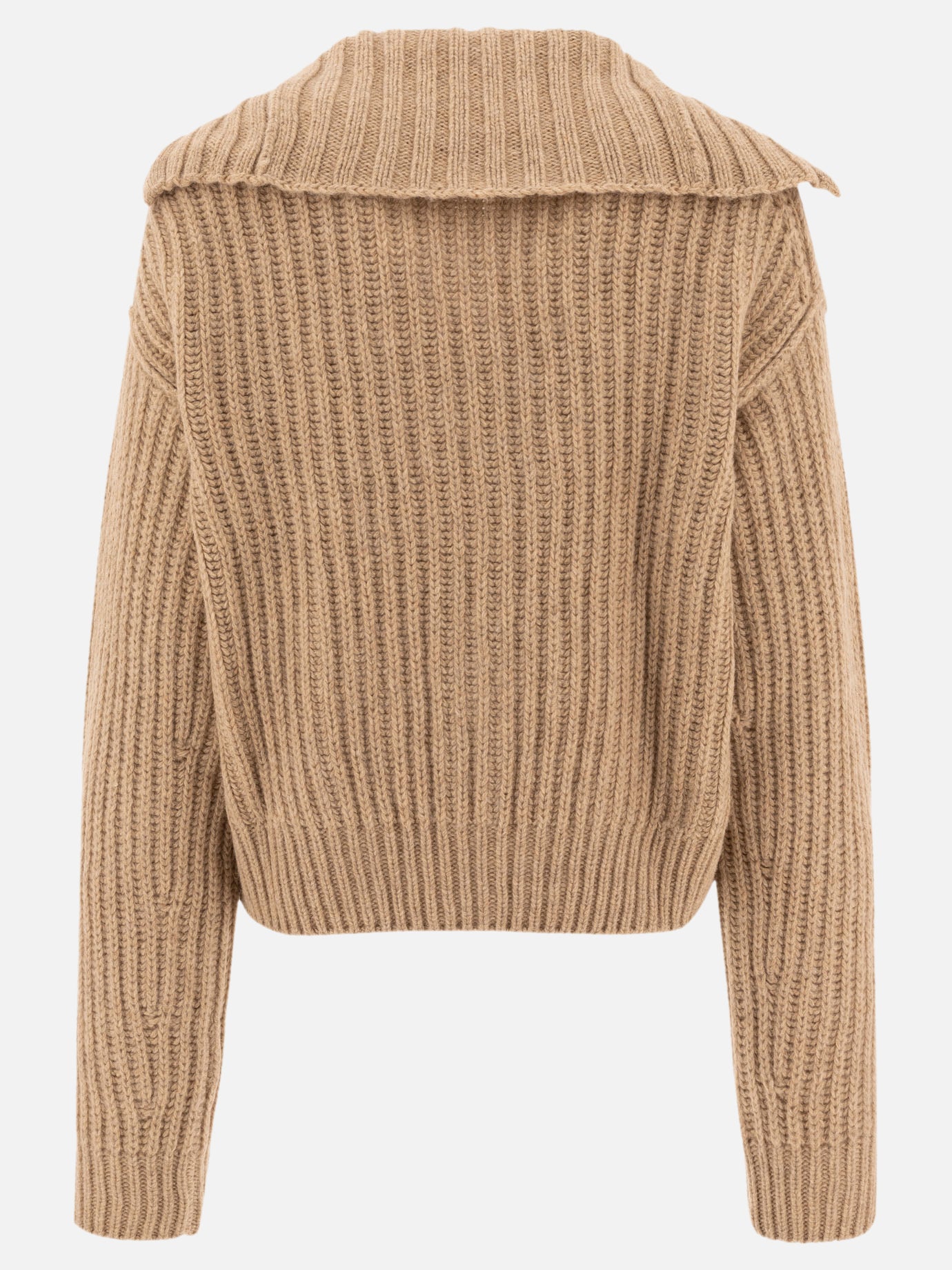 Lemaire Cardigan with trucker collar Beige