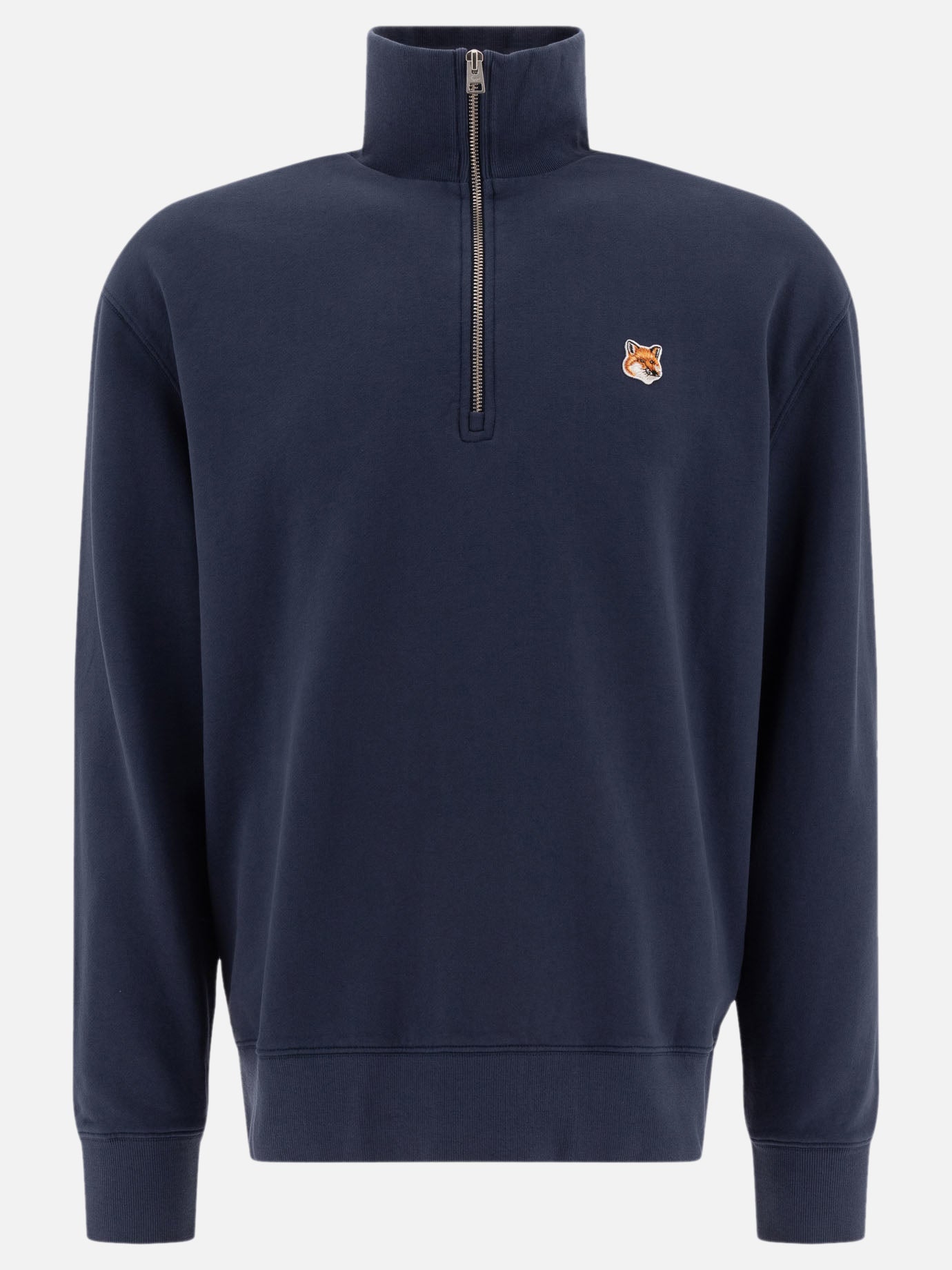 Maison Kitsuné "Fox Head" half-zip sweatshirt Blue