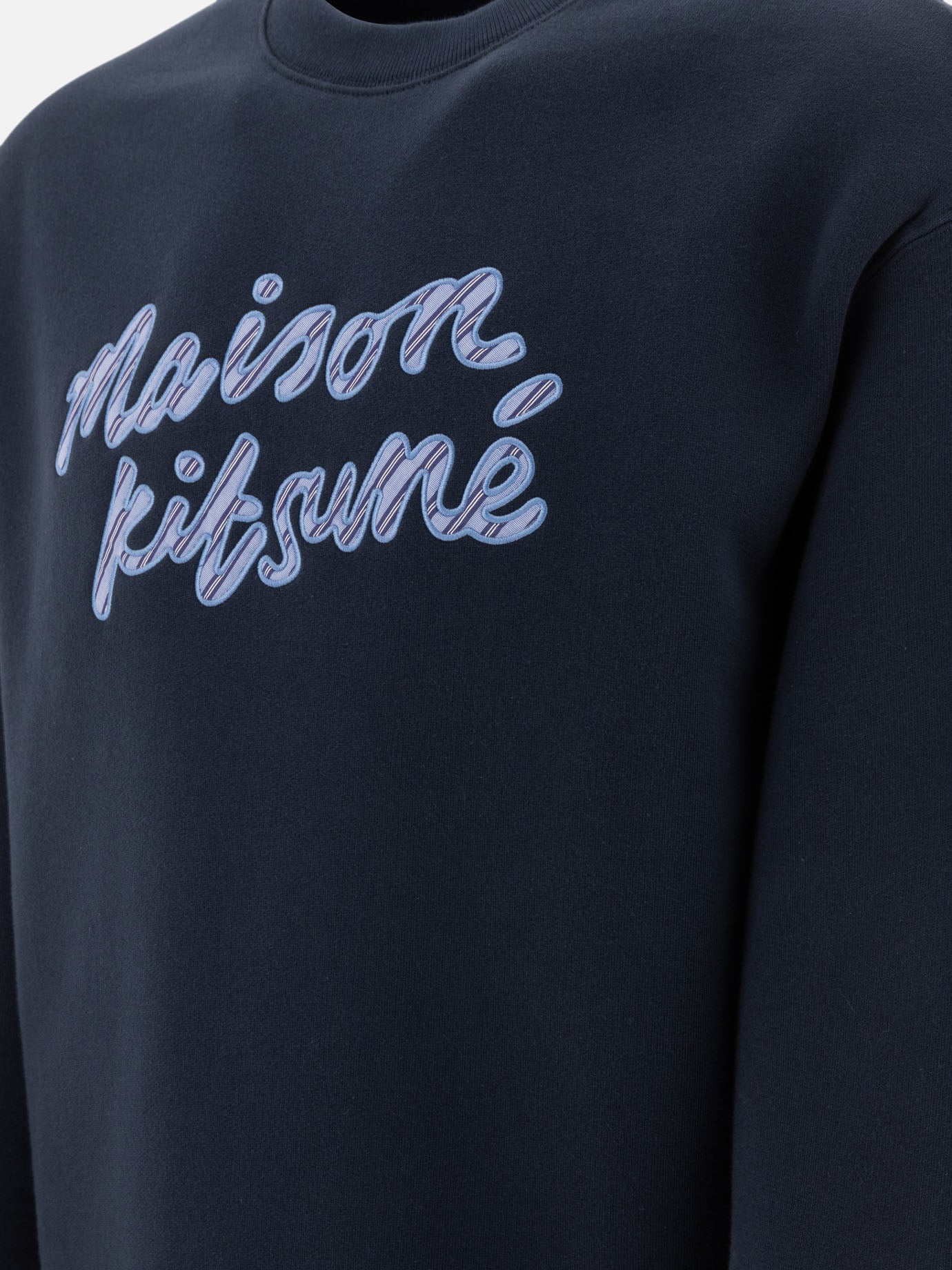 Maison Kitsuné "Handwriting Striped" sweatshirt Blue