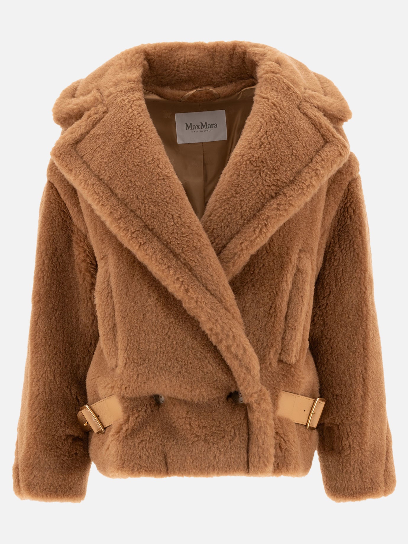 Max Mara Biker coat in Teddy fabric Beige