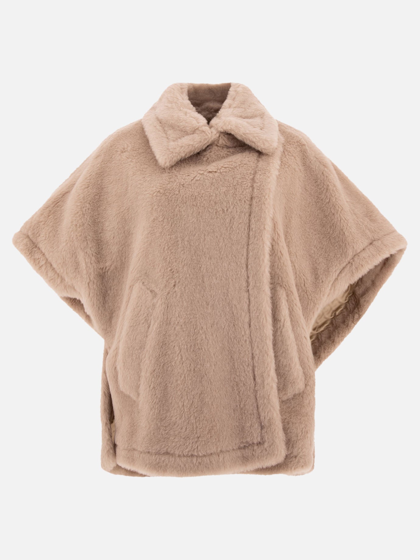 Max Mara Teddy fabric cape Beige