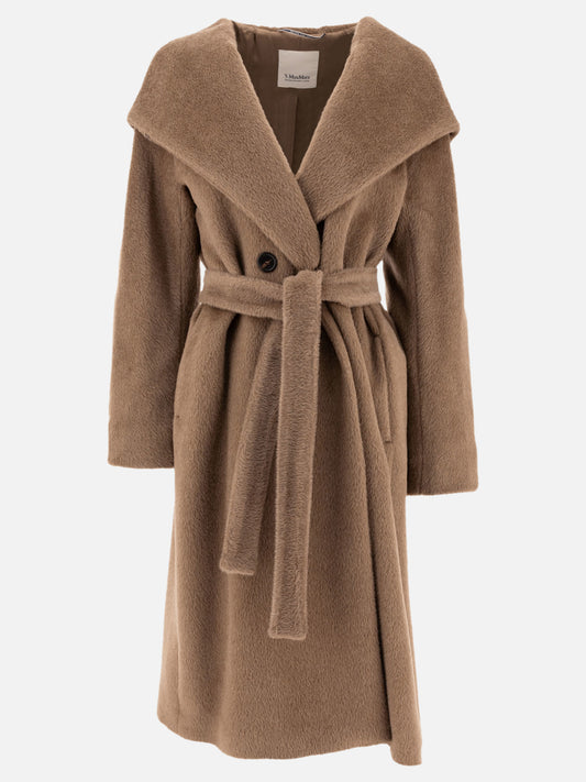 Max Mara S Alpaca and wool belted coat Brown