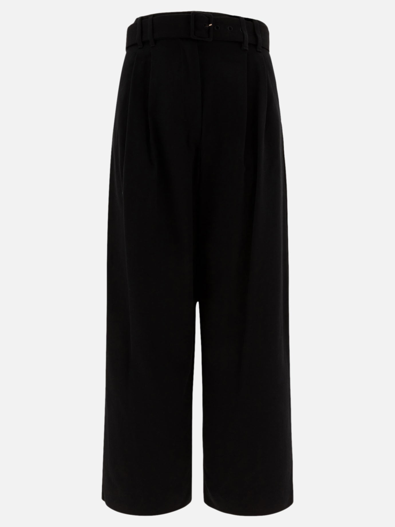 Max Mara S "Dina" wide gabardine trousers Black