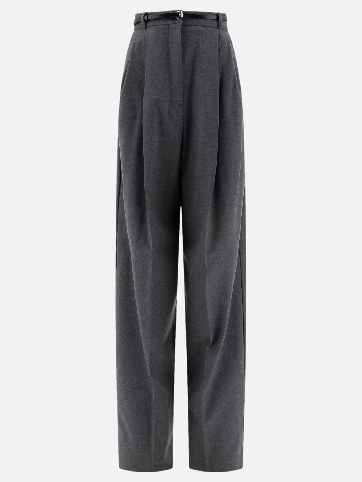 Pantaloni oversize in lana stretch