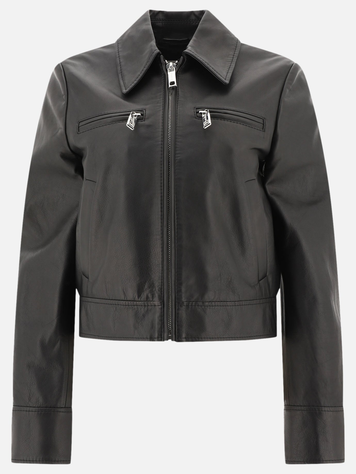 Leather jackets Solid colour  Black - Max Mara Sportmax Women | PDP | VIETTI Online Store | thumbnail