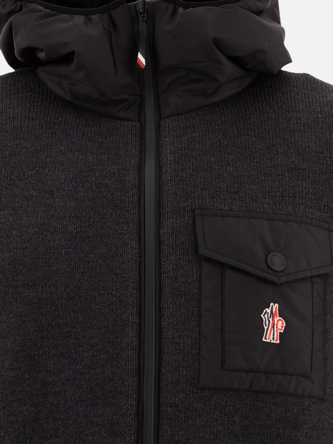 Down jackets Solid colour  Grey - Moncler Grenoble Women | PDP | VIETTI Online Store | thumbnail_3