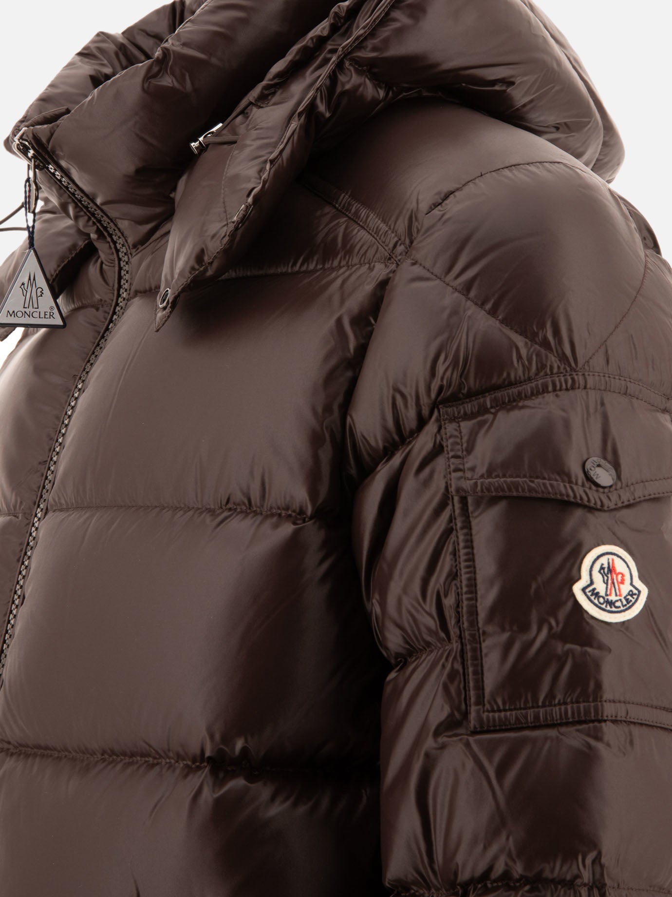 Down jackets Solid colour  Brown - Moncler Men | PDP | VIETTI Online Store | thumbnail_4