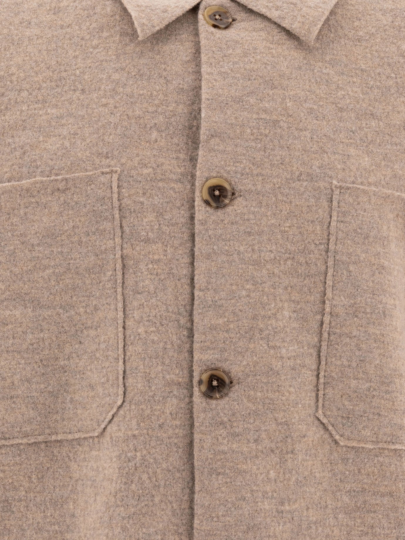 NN.07 "Jonas" boiled wool overshirt Beige