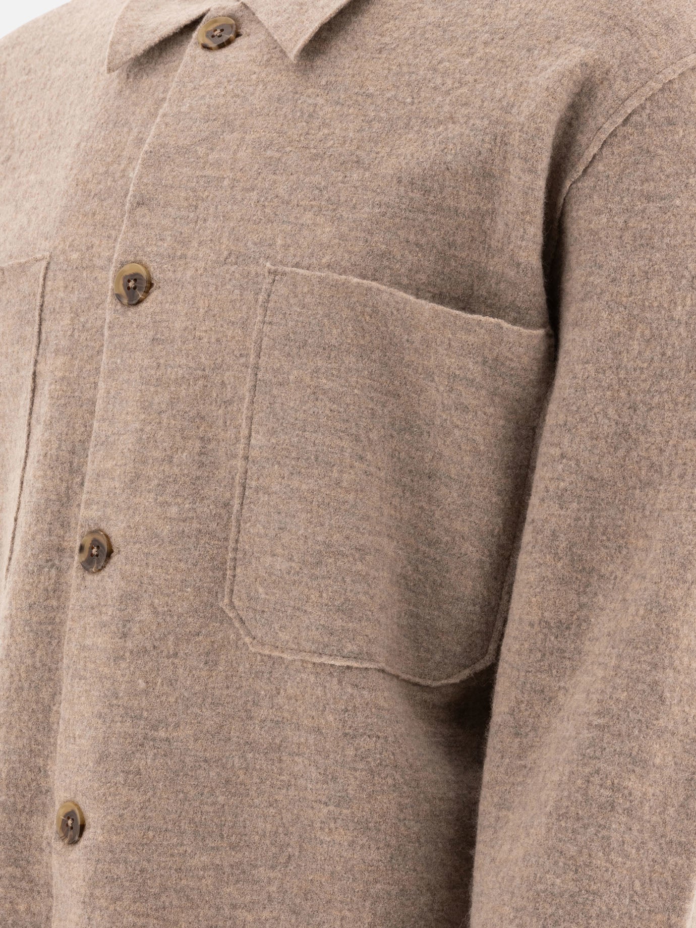 NN.07 "Jonas" boiled wool overshirt Beige