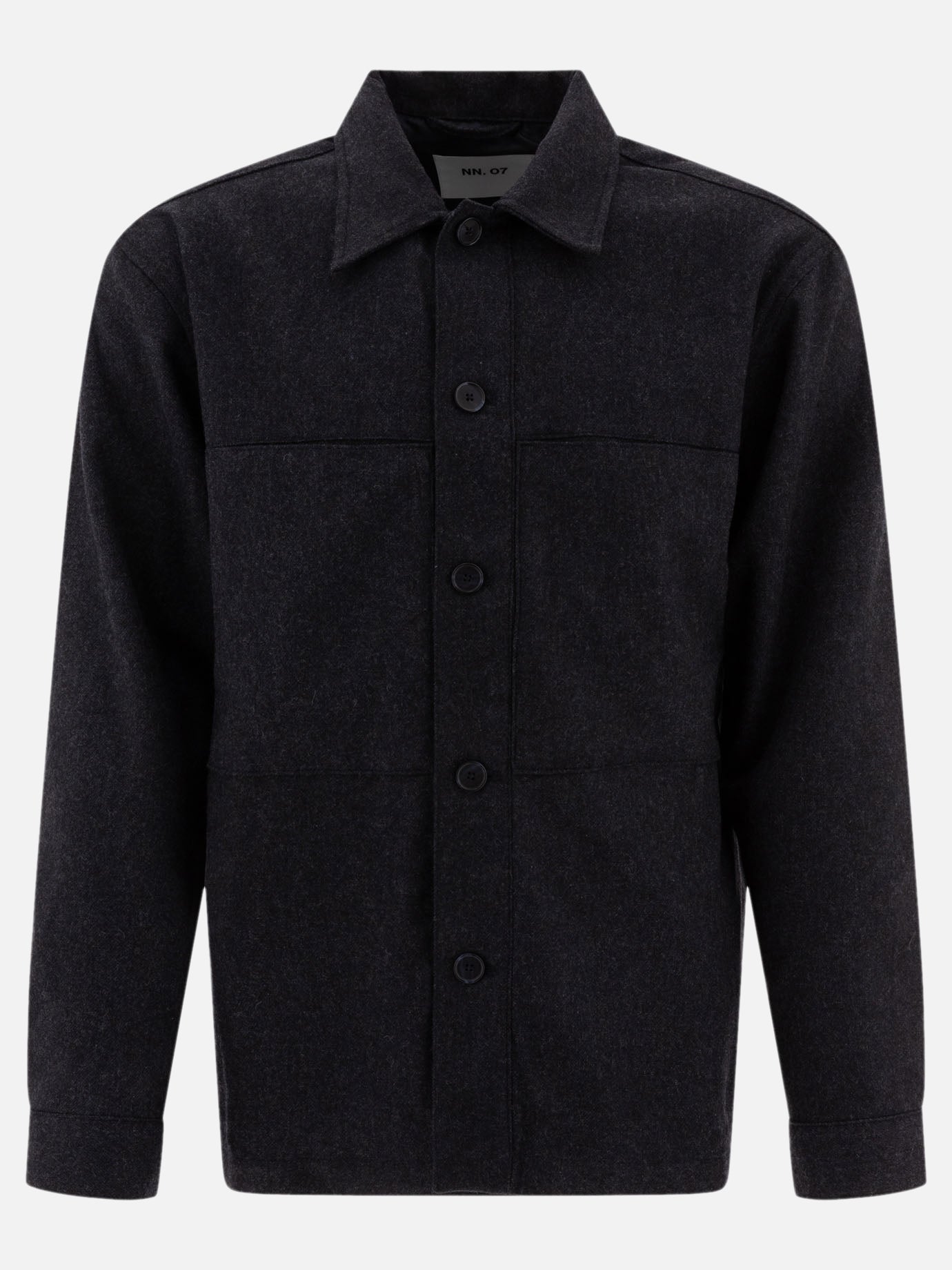 NN.07 "Isak" wool blend overshirt Blue