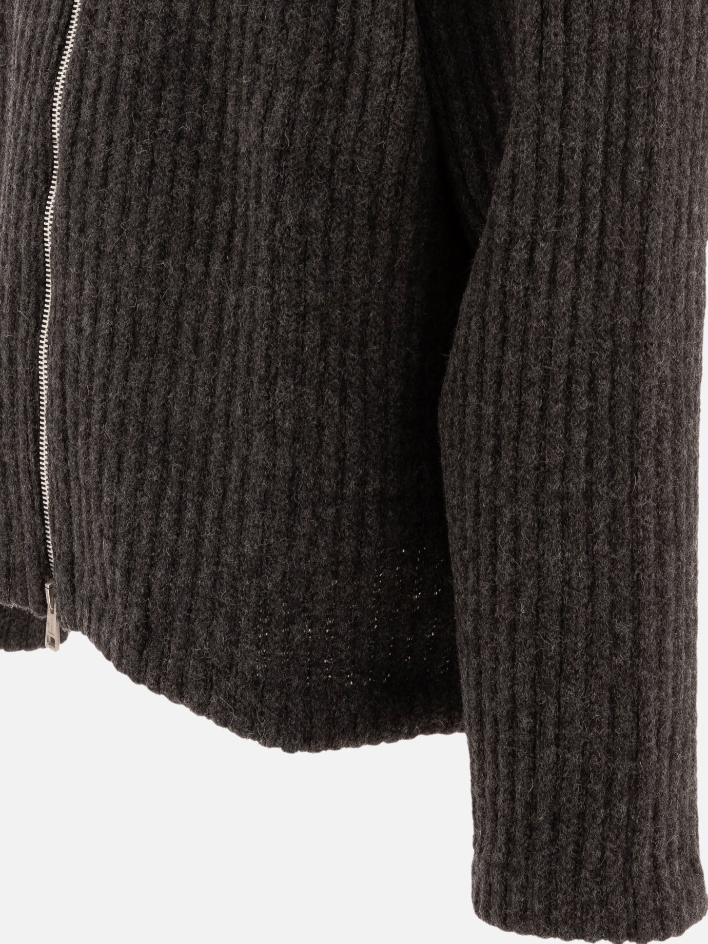 Our Legacy Ribbed full zip sweater Grey