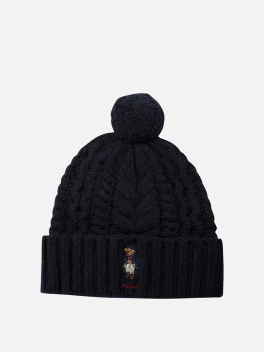 Polo Ralph Lauren "Polo Bear" cable pom-pom beanie Blue