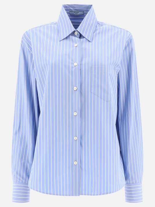 Striped poplin shirt