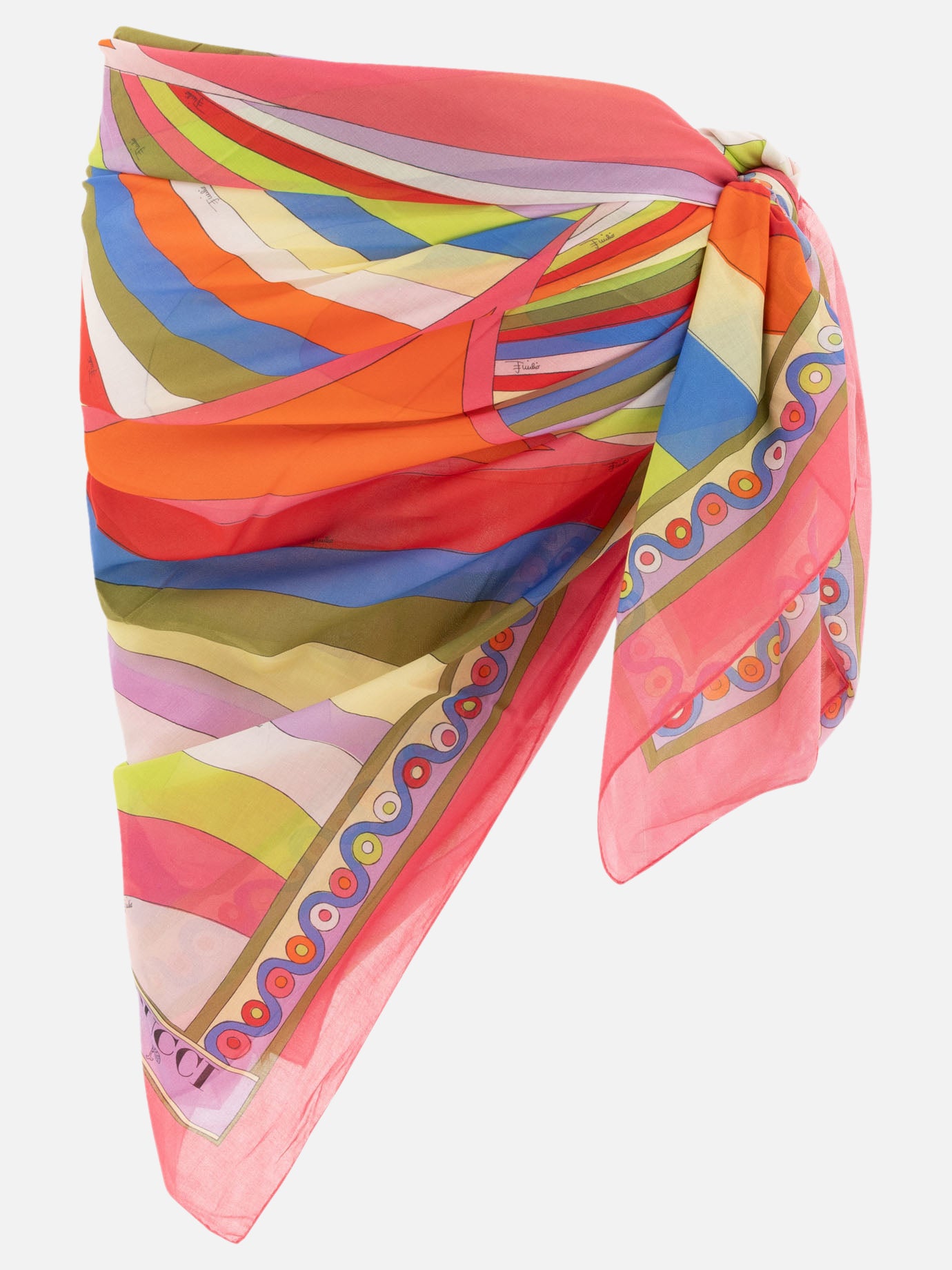 Pucci Iride and Onde-printed sarong Green