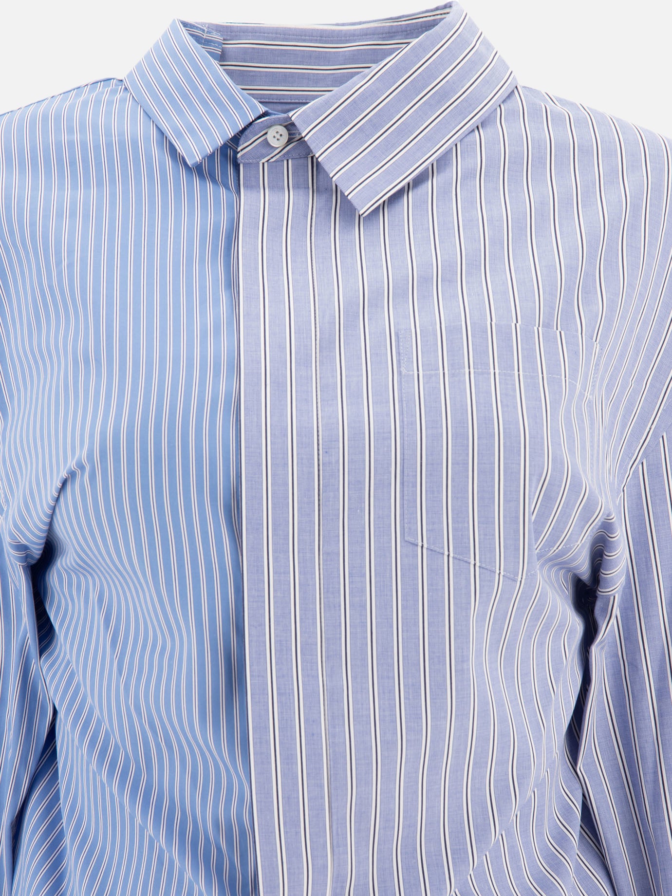 Camicia asimmetrica in popeline