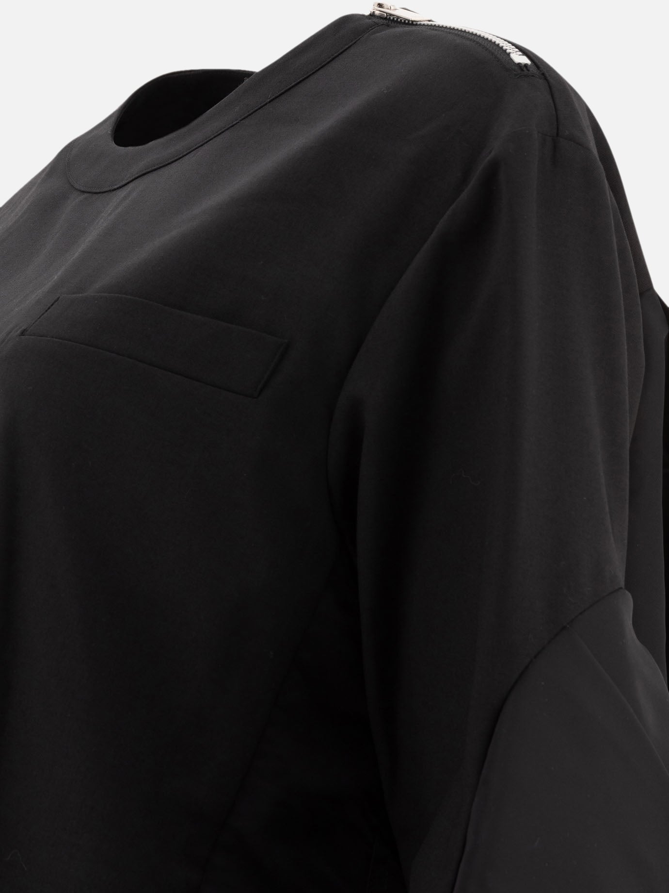 Sacai "Suiting x Nylon Twill" sweater Black