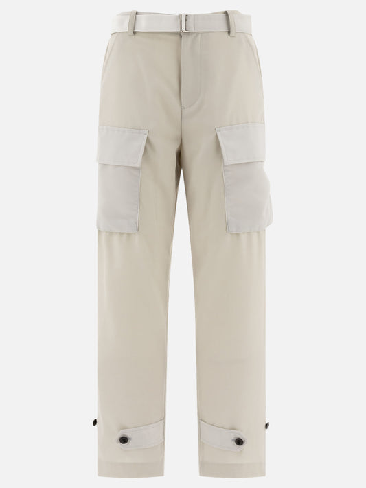 Sacai Belted cargo trousers Beige