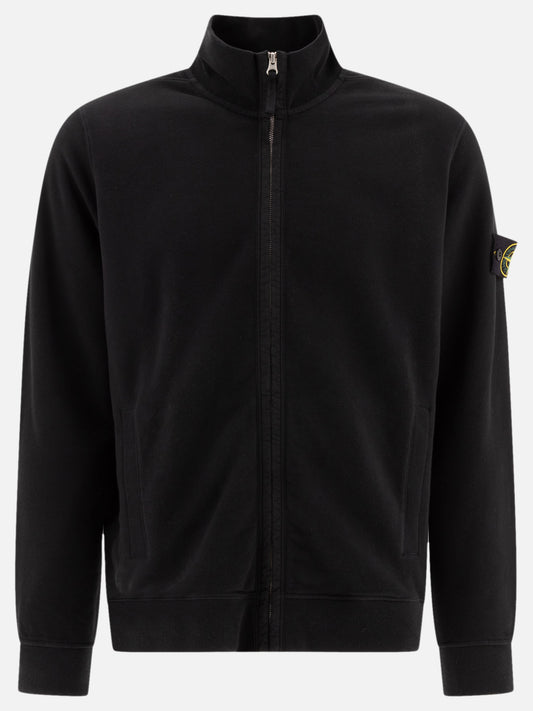 Stone Island "Compass" zippered sweater Black