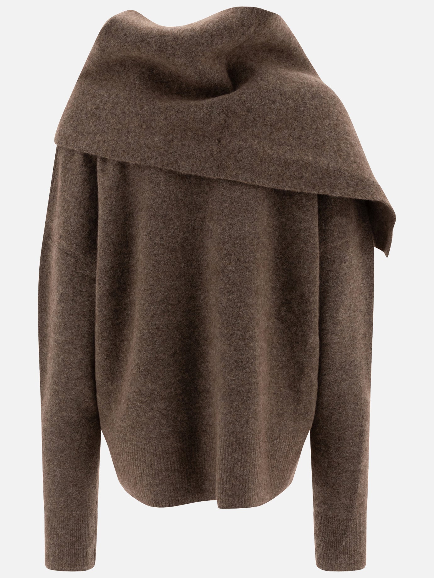 Toteme Draped-scarf sweater Brown