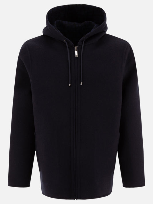 Valentino Reversible hoodie-style coat Blue