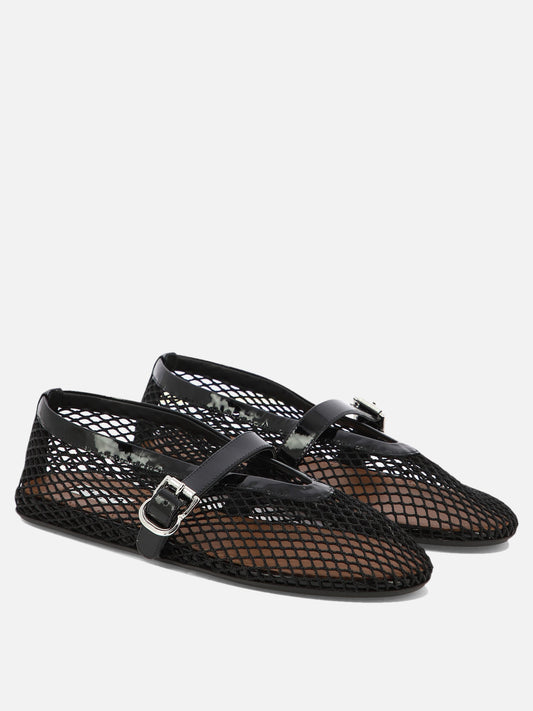 Mary Jane ballet flats 90% polyamide 10% calf leather - 100% rubber  Black - Alaïa Women | PLP | VIETTI Online Store | 2
