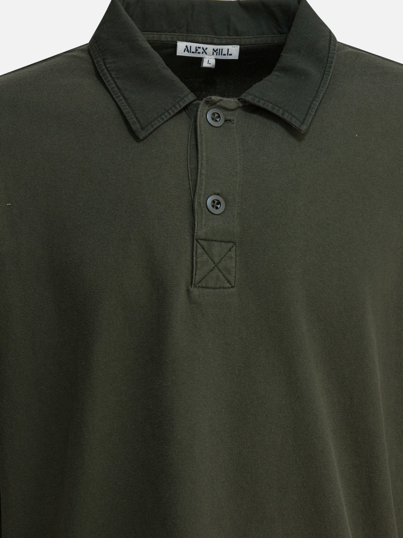 Polo shirts with buttons Solid colour  Green - Alex Mill Men | PDP | VIETTI Online Store | thumbnail_3