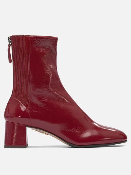 Zipped boots 95% lamb leather 5% polyester - 100% calf leather  Red - Aquazzura Women | PLP | VIETTI Online Store 

