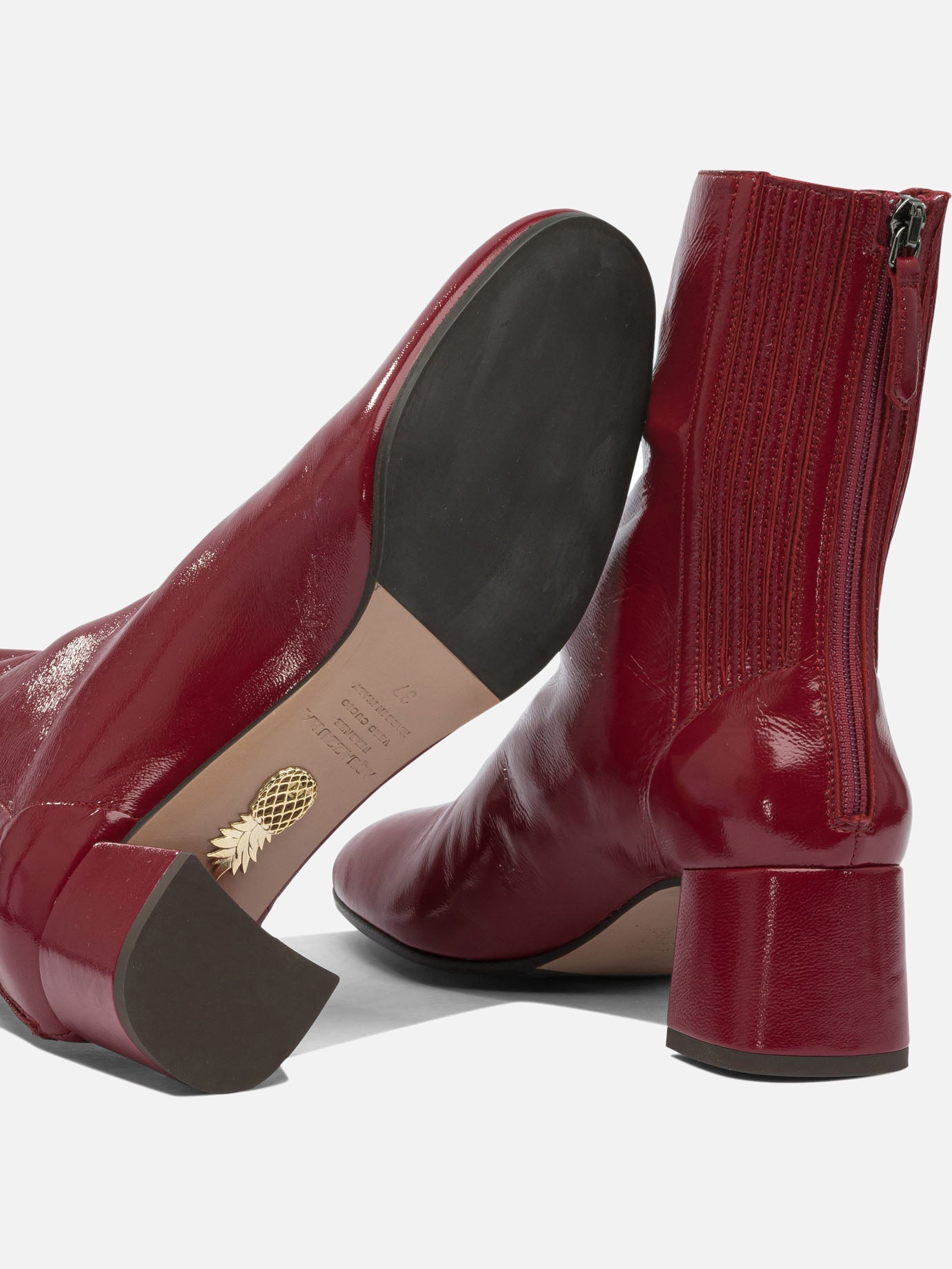 Zipped boots 95% lamb leather 5% polyester - 100% calf leather  Red - Aquazzura Women | PDP | VIETTI Online Store | thumbnail_5