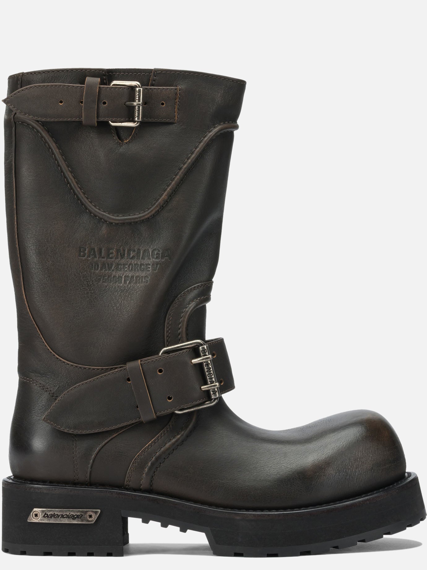 Knee-high 100% calfskin leather - 100% rubber  Brown - Balenciaga Men | PDP | VIETTI Online Store | thumbnail