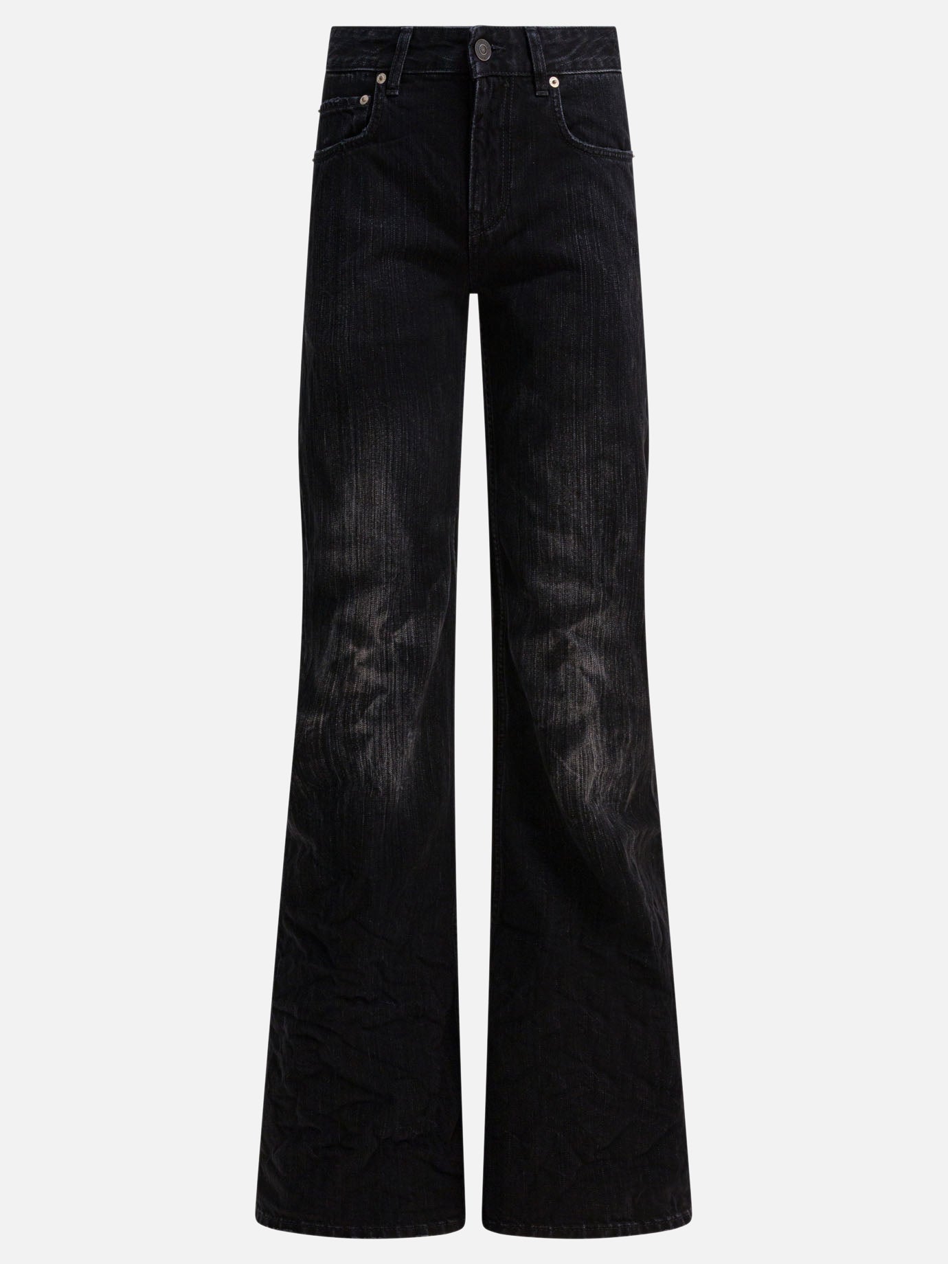 Jeans a gamba larga Denim  Nero - Balenciaga Donna | PDP | VIETTI Online Store | Zoom-Modal
