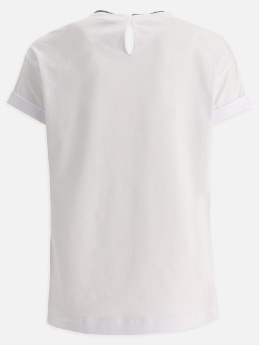 T-shirt girocollo Solid colour  Bianco - Brunello Cucinelli Donna | PDP | VIETTI Online Store | 2
