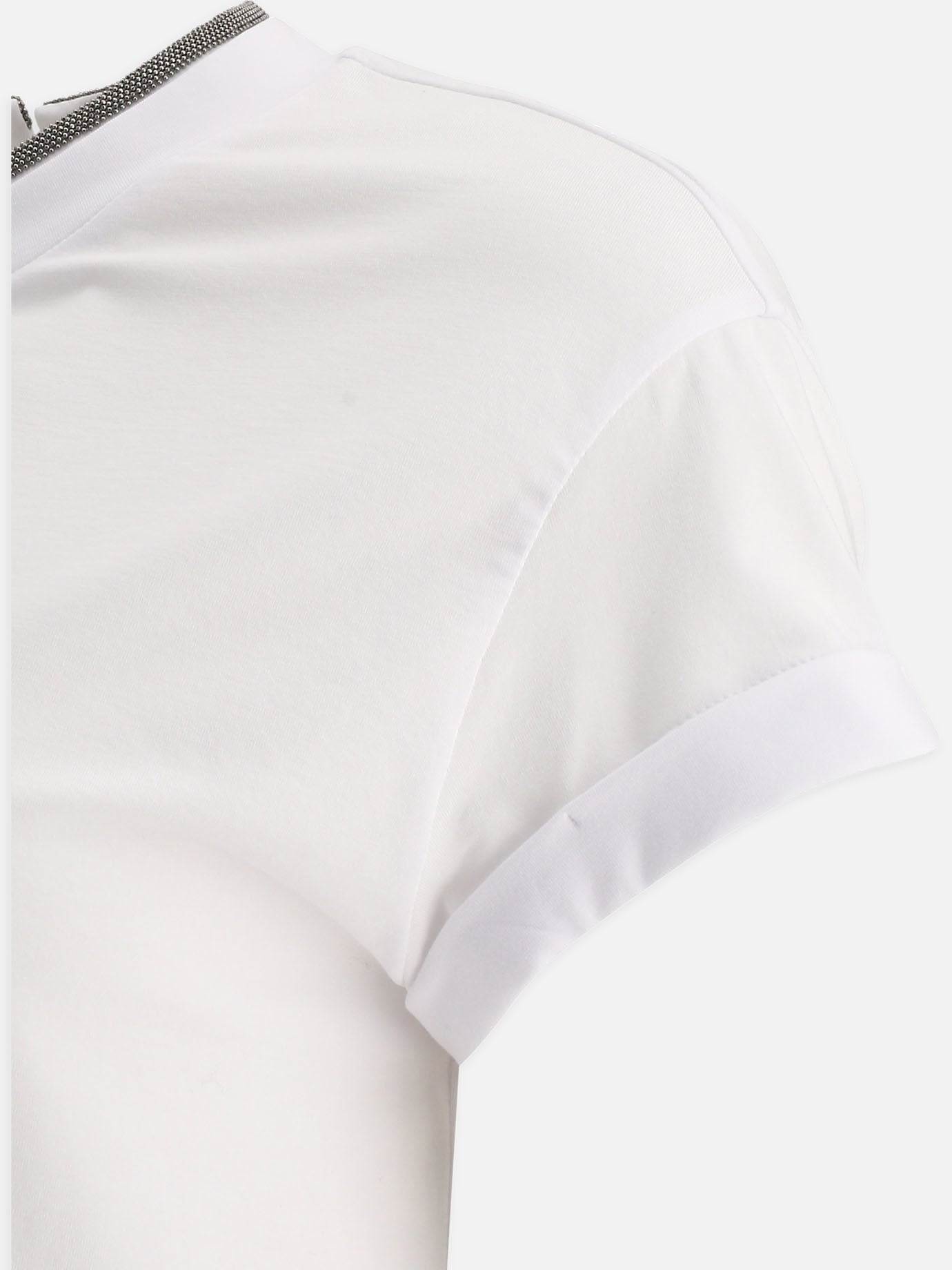T-shirt girocollo Solid colour  Bianco - Brunello Cucinelli Donna | PDP | VIETTI Online Store | Zoom-Modal_4
