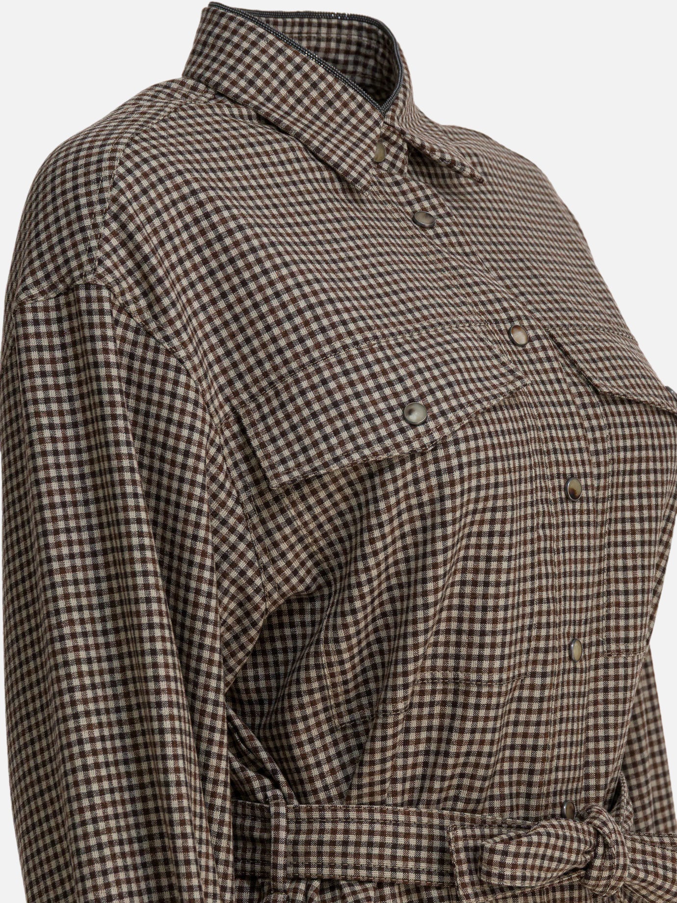 Casual shirts Check  Brown - Brunello Cucinelli Women | PDP | VIETTI Online Store | thumbnail_4