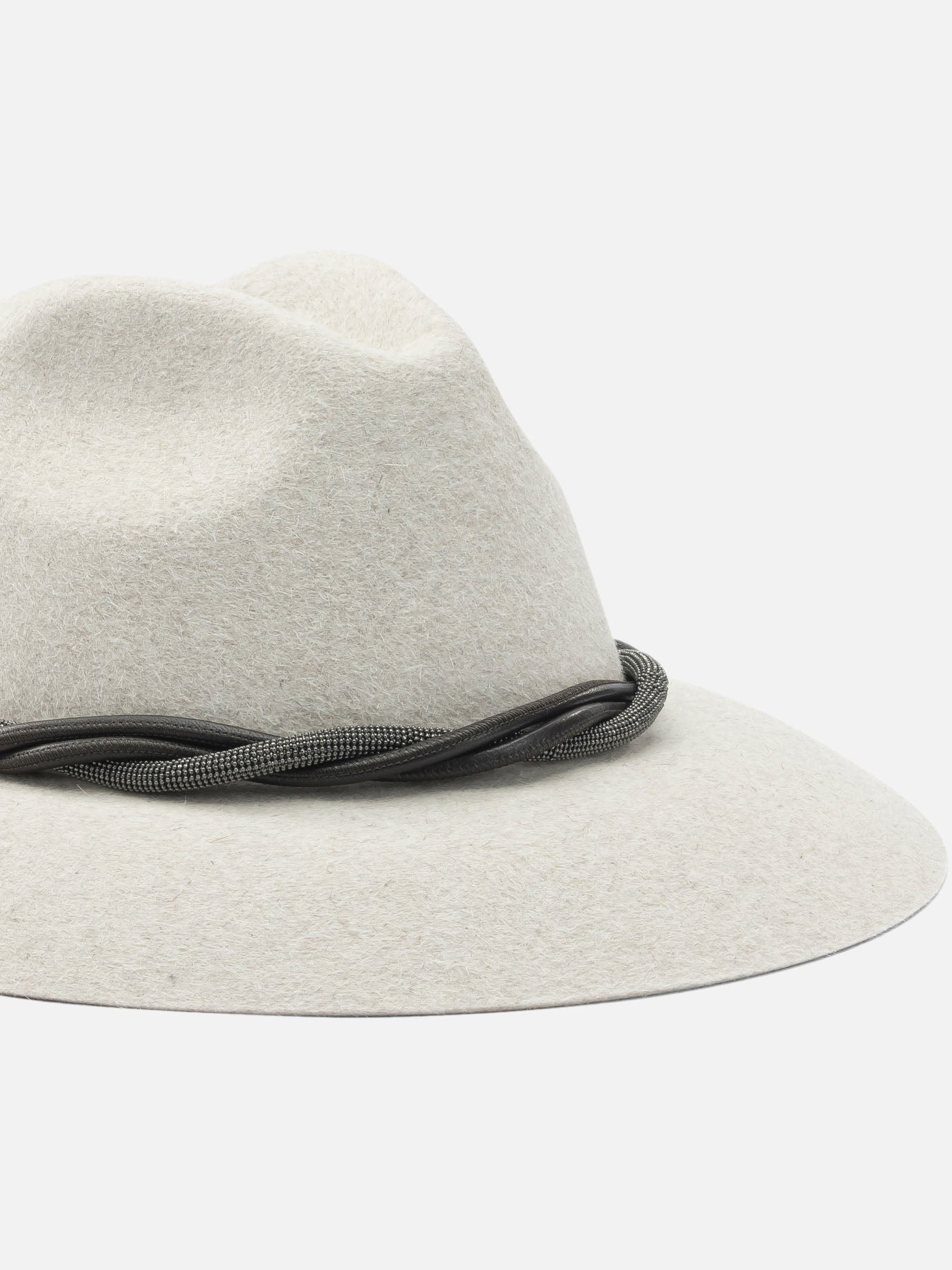 Cappelli classici 100% felt  Bianco - Brunello Cucinelli Donna | PDP | VIETTI Online Store | thumbnail_4