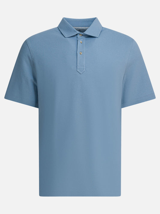 Polo shirts with buttons Solid colour  Light blue - Brunello Cucinelli Men | PLP | VIETTI Online Store 

