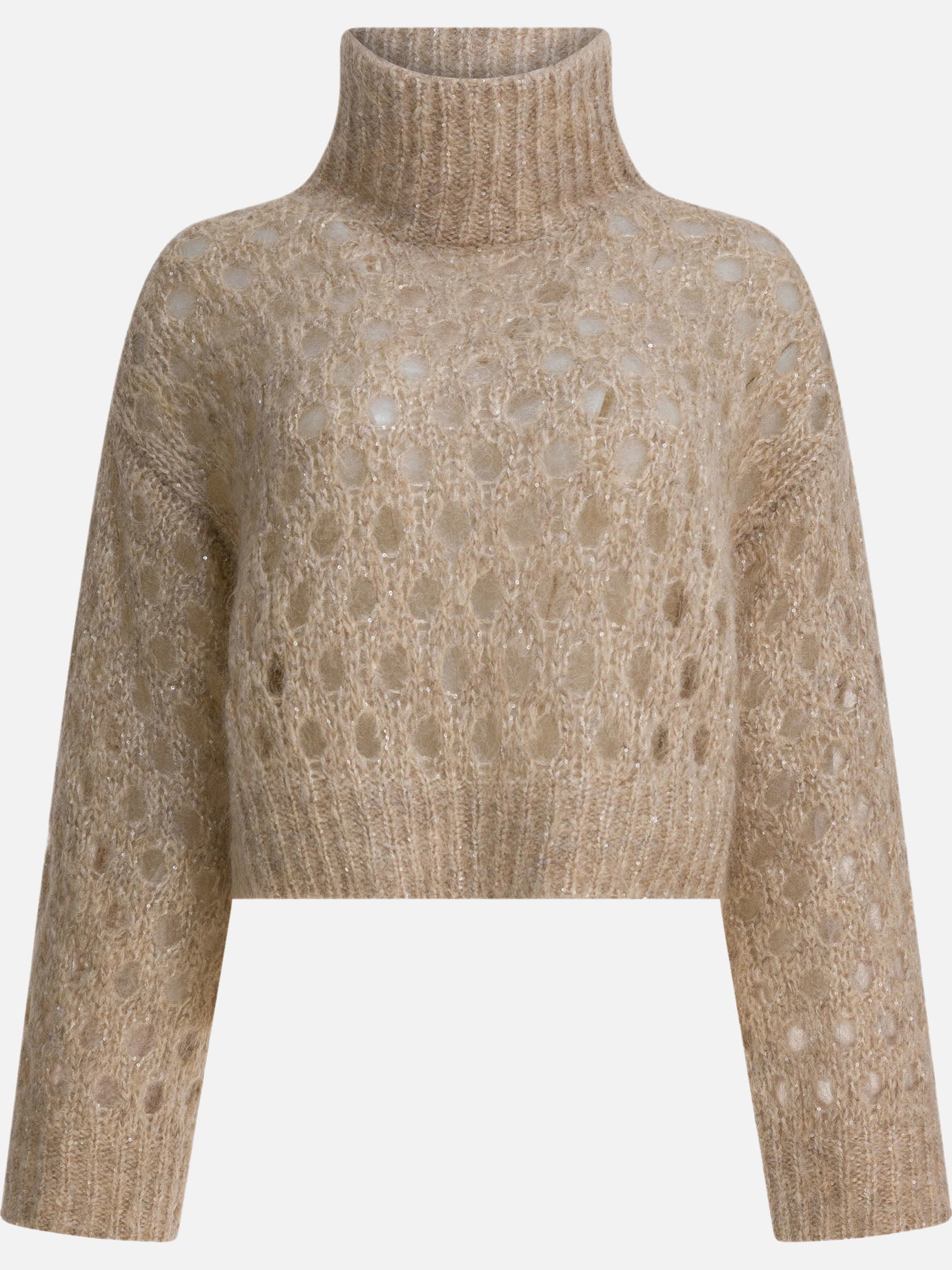 Turtleneck sweaters Solid colour  Beige - Brunello Cucinelli Women | PDP | VIETTI Online Store | thumbnail