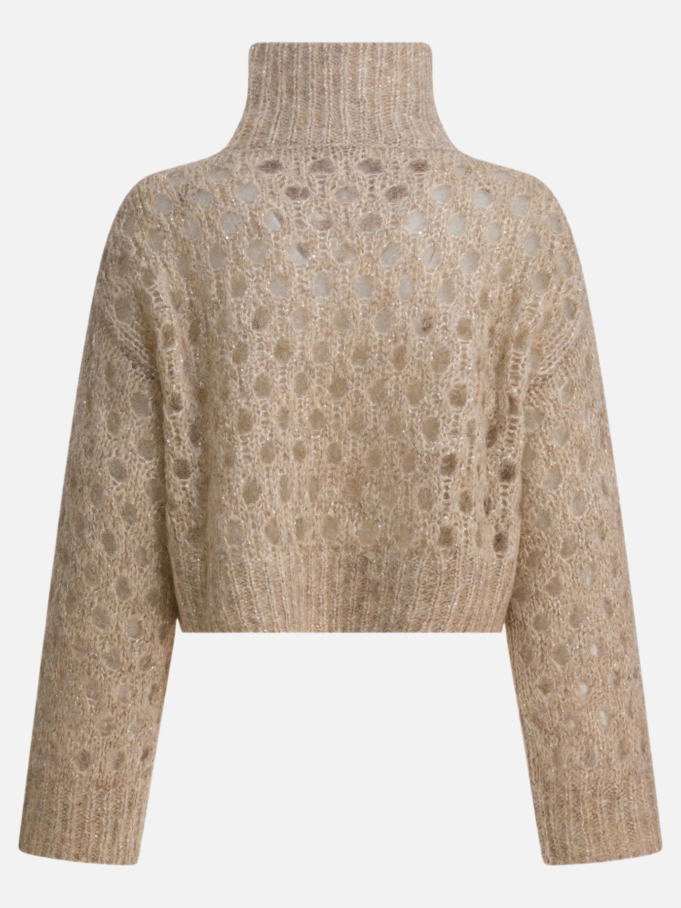 Turtleneck sweaters Solid colour  Beige - Brunello Cucinelli Women | PDP | VIETTI Online Store | thumbnail_2