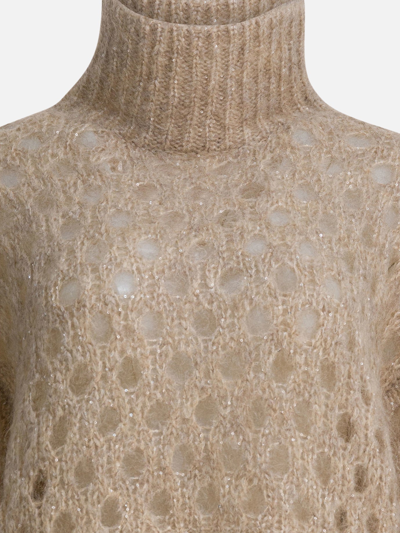 Turtleneck sweaters Solid colour  Beige - Brunello Cucinelli Women | PDP | VIETTI Online Store | thumbnail_3