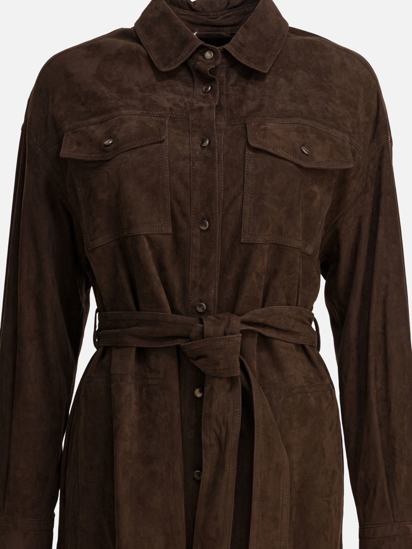 Long coats Solid colour  Brown - Brunello Cucinelli Women | PDP | VIETTI Online Store | thumbnail_3