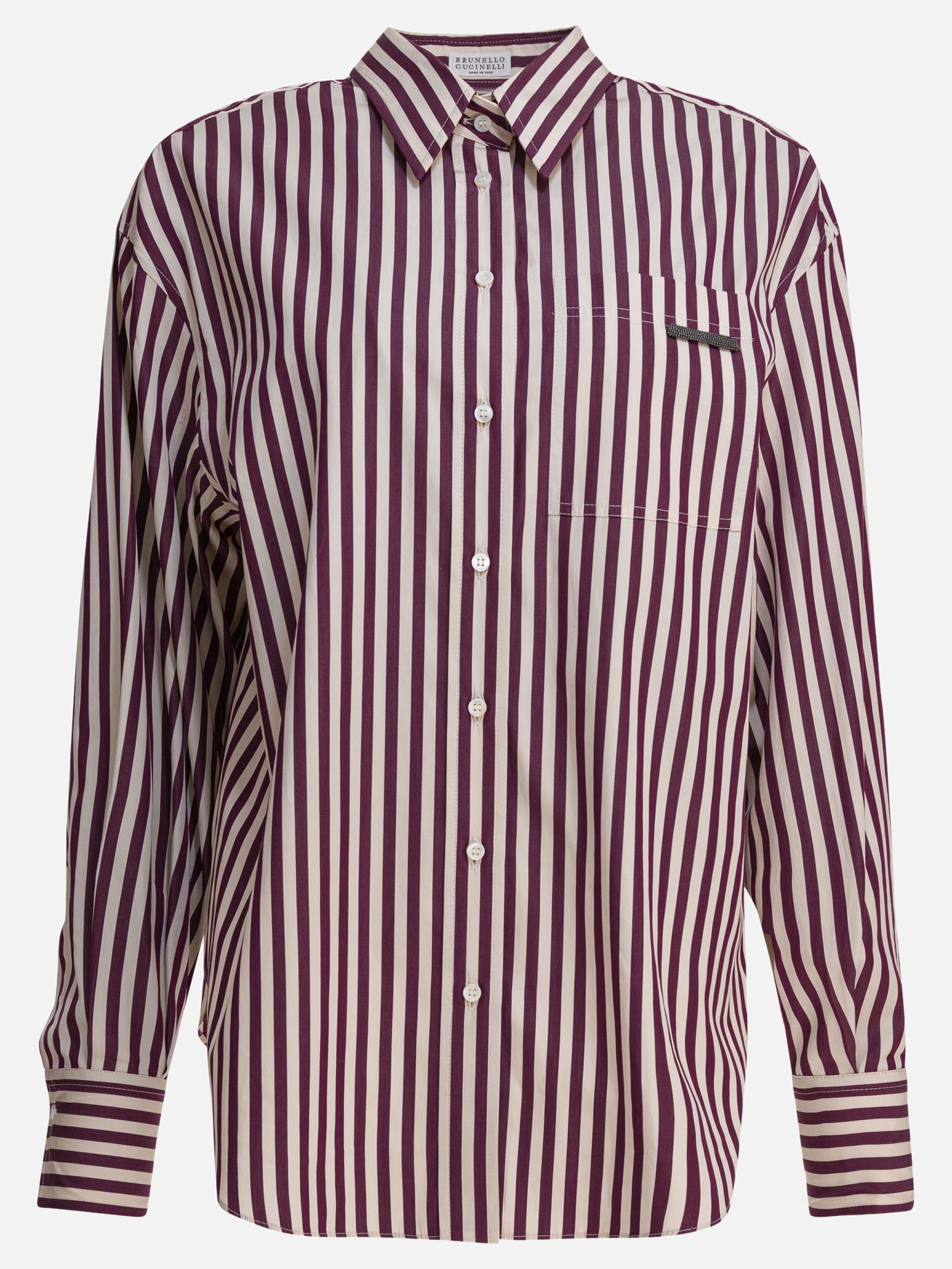 Camicie casual Striped  Beige - Brunello Cucinelli Donna | PDP | VIETTI Online Store | thumbnail
