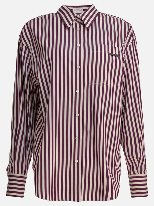 Camicie casual Striped  Beige - Brunello Cucinelli Donna | VIETTI Online Store 
