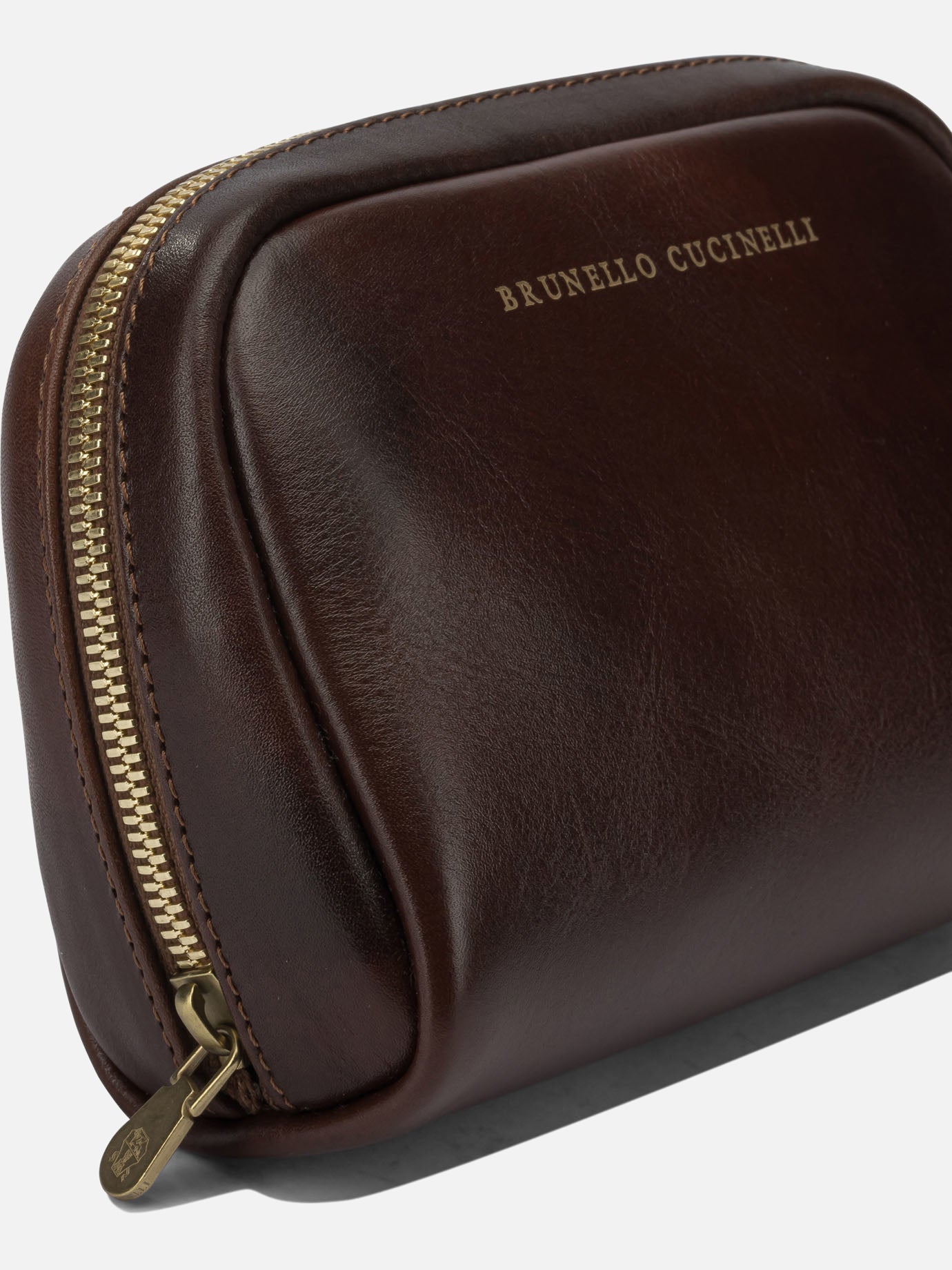 Beauty cases 100% leather - Lining: 100% cotton  Brown - Brunello Cucinelli Men | PDP | VIETTI Online Store | thumbnail_4
