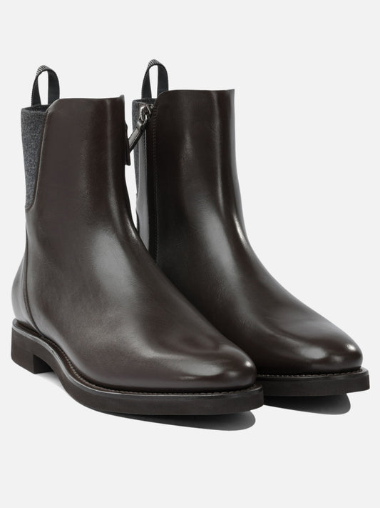 Stivaletti Chelsea 100% calf leather - 100% calf leather  Marrone - Brunello Cucinelli Donna | PDP | VIETTI Online Store | 2
