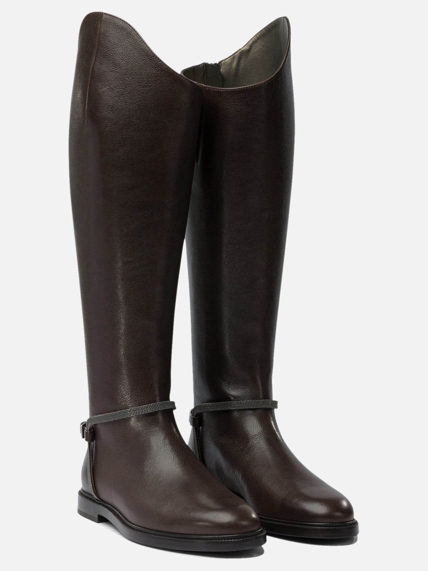 Al ginocchio 100% leather - 50% leather 50% rubber  Marrone - Brunello Cucinelli Donna | PDP | VIETTI Online Store | Zoom-Modal_2
