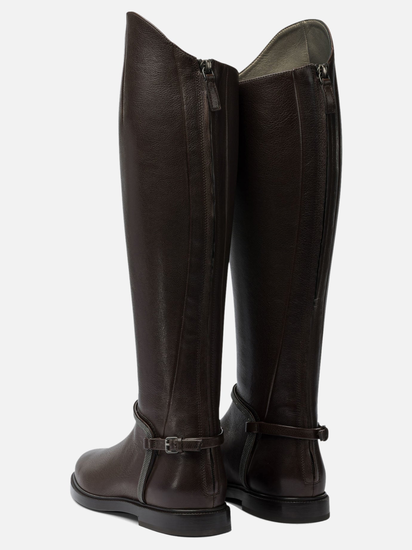 Al ginocchio 100% leather - 50% leather 50% rubber  Marrone - Brunello Cucinelli Donna | PDP | VIETTI Online Store | Zoom-Modal_4
