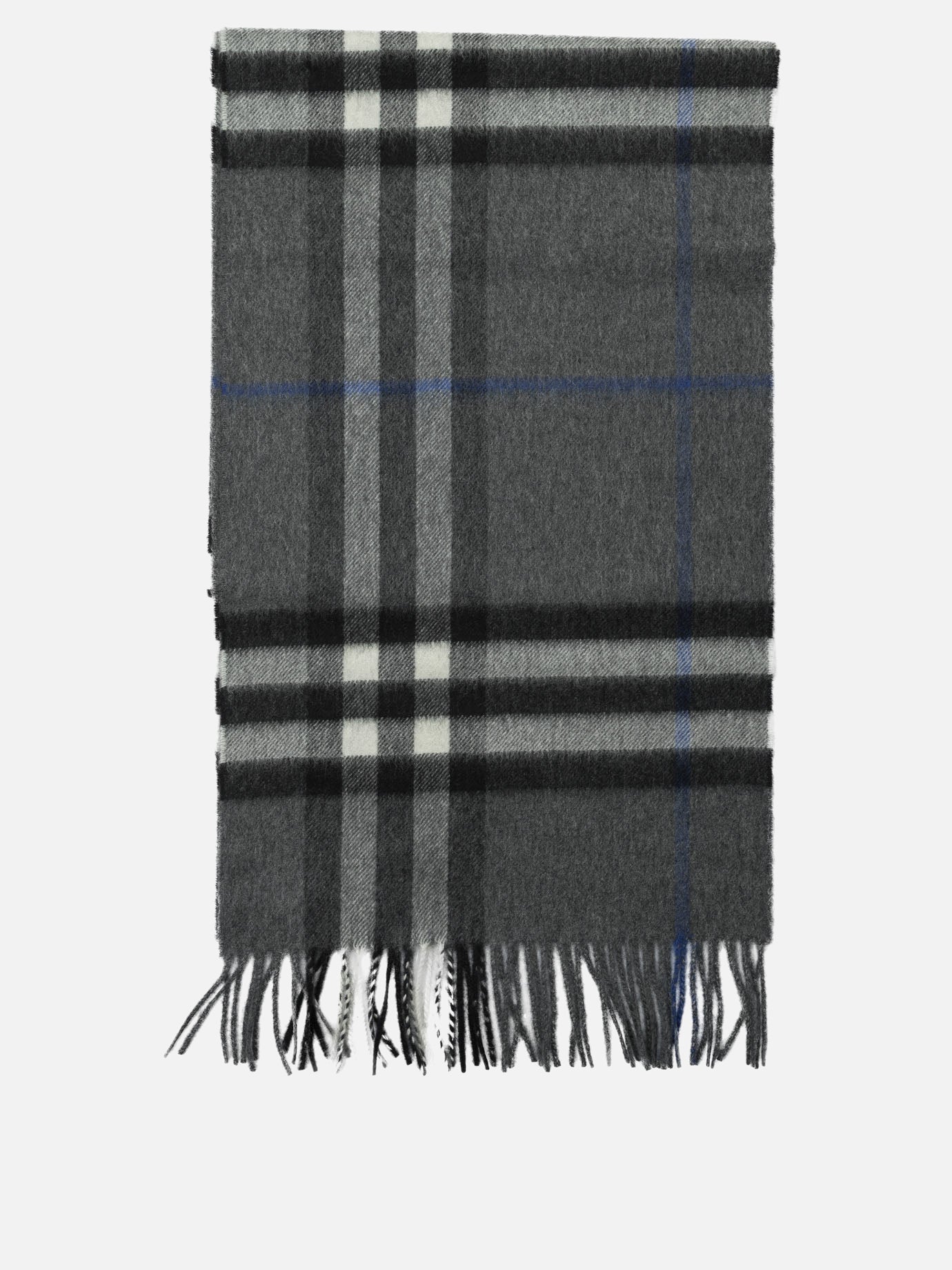 Sciarpe con frange Check  Grigio - Burberry Uomo | PDP | VIETTI Online Store | Zoom-Modal
