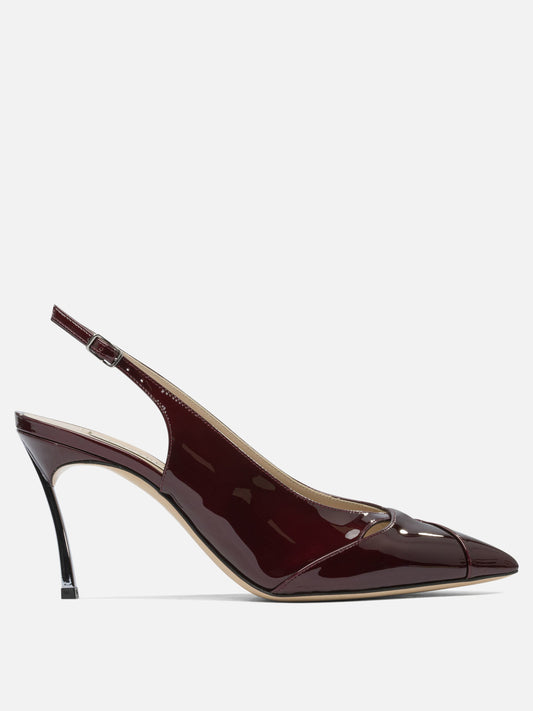 Slingback 100% leather - 100% leather  Bordeaux - Casadei Donna | PLP | VIETTI Online Store 
